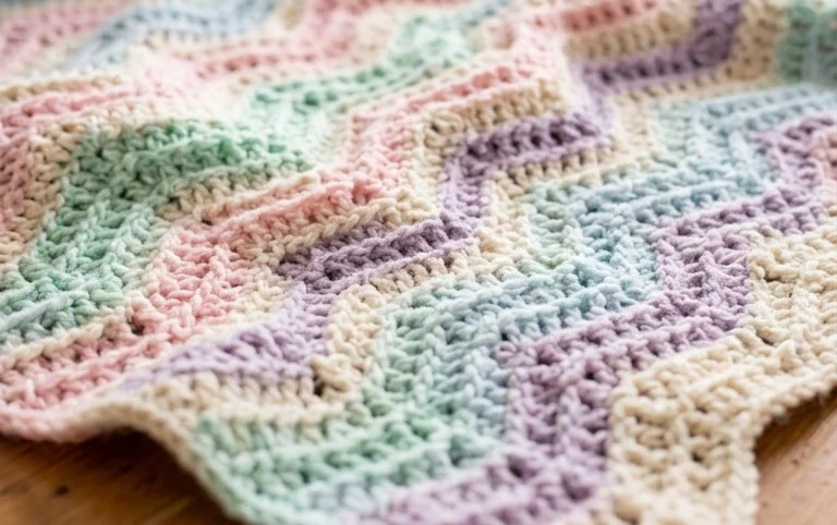 Crochet zigzag waffle blanket