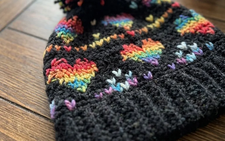 Snow Heart Beanie Hat Crochet Pattern - DIY Magazine