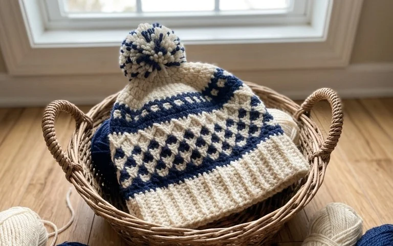 Free Men’s Winter Ski Beanie Crochet Pattern for Beginners