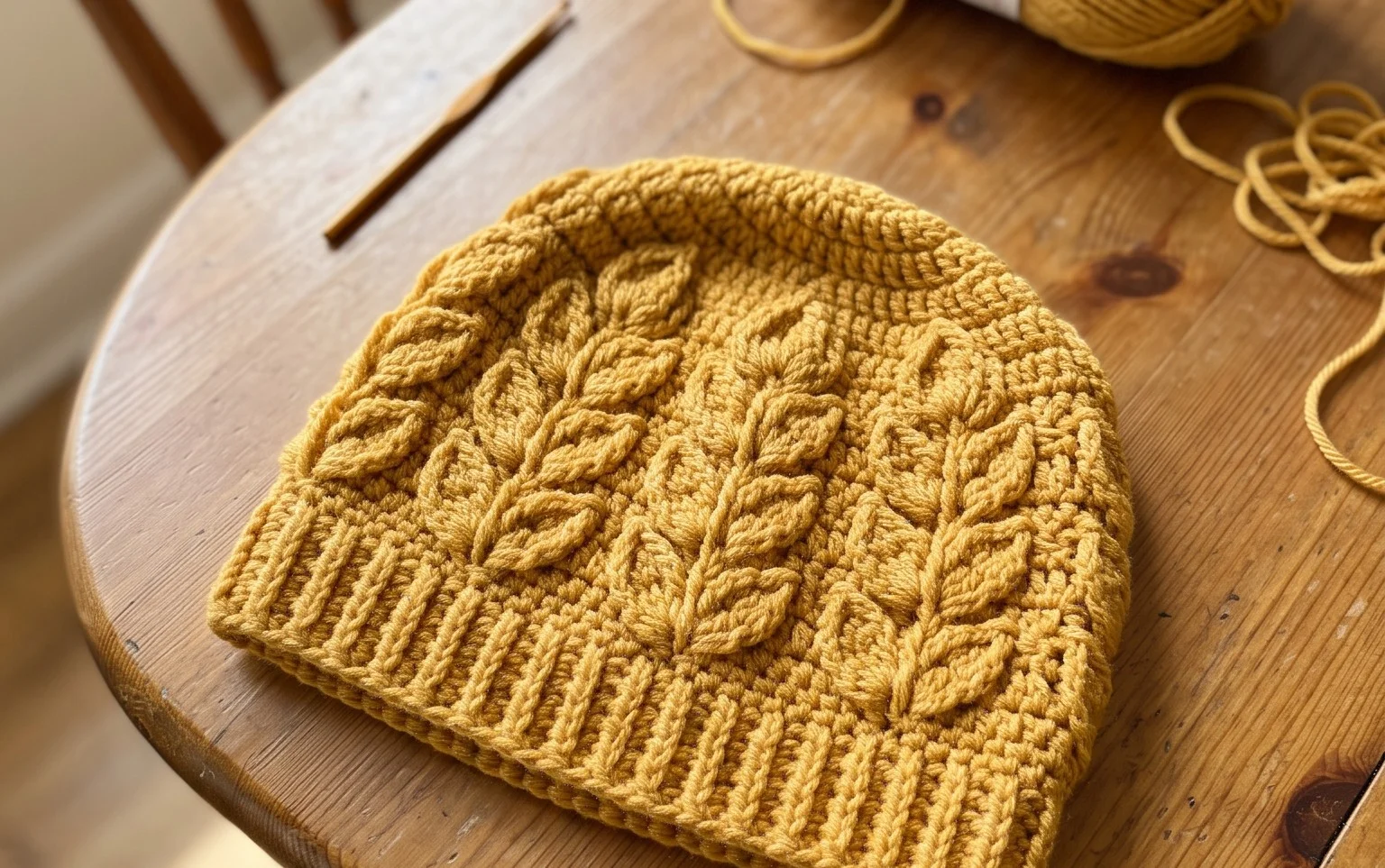 Crochet 3D Leaf Stitch Beanie: Free Pattern & Video Guide
