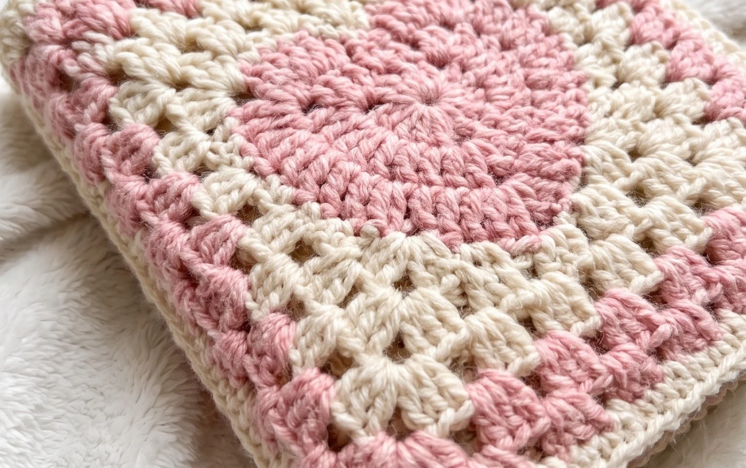Crochet Book Cover From A Heart Granny Square