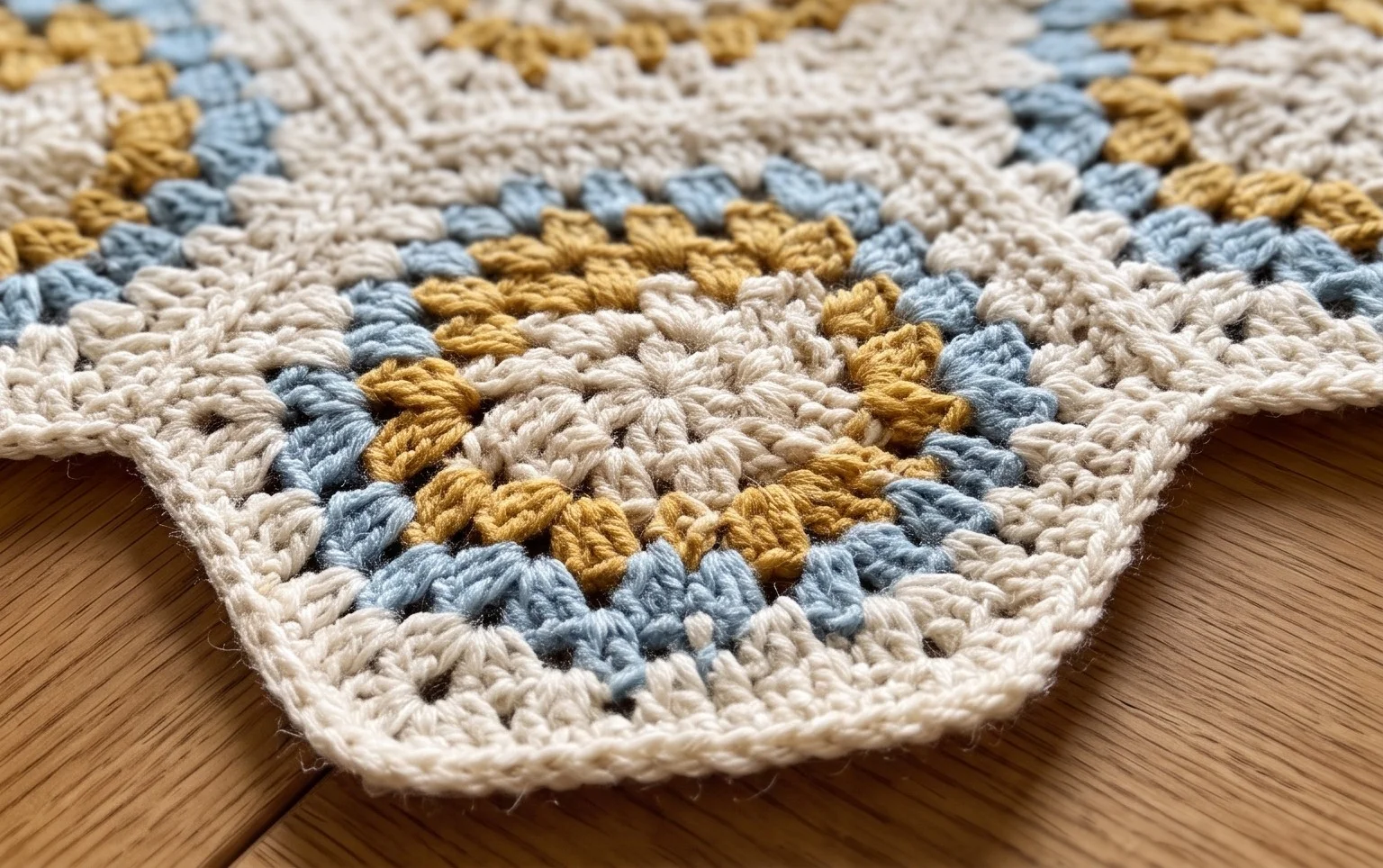 Granny Cable Hexagon Blanket Free Crochet Pattern