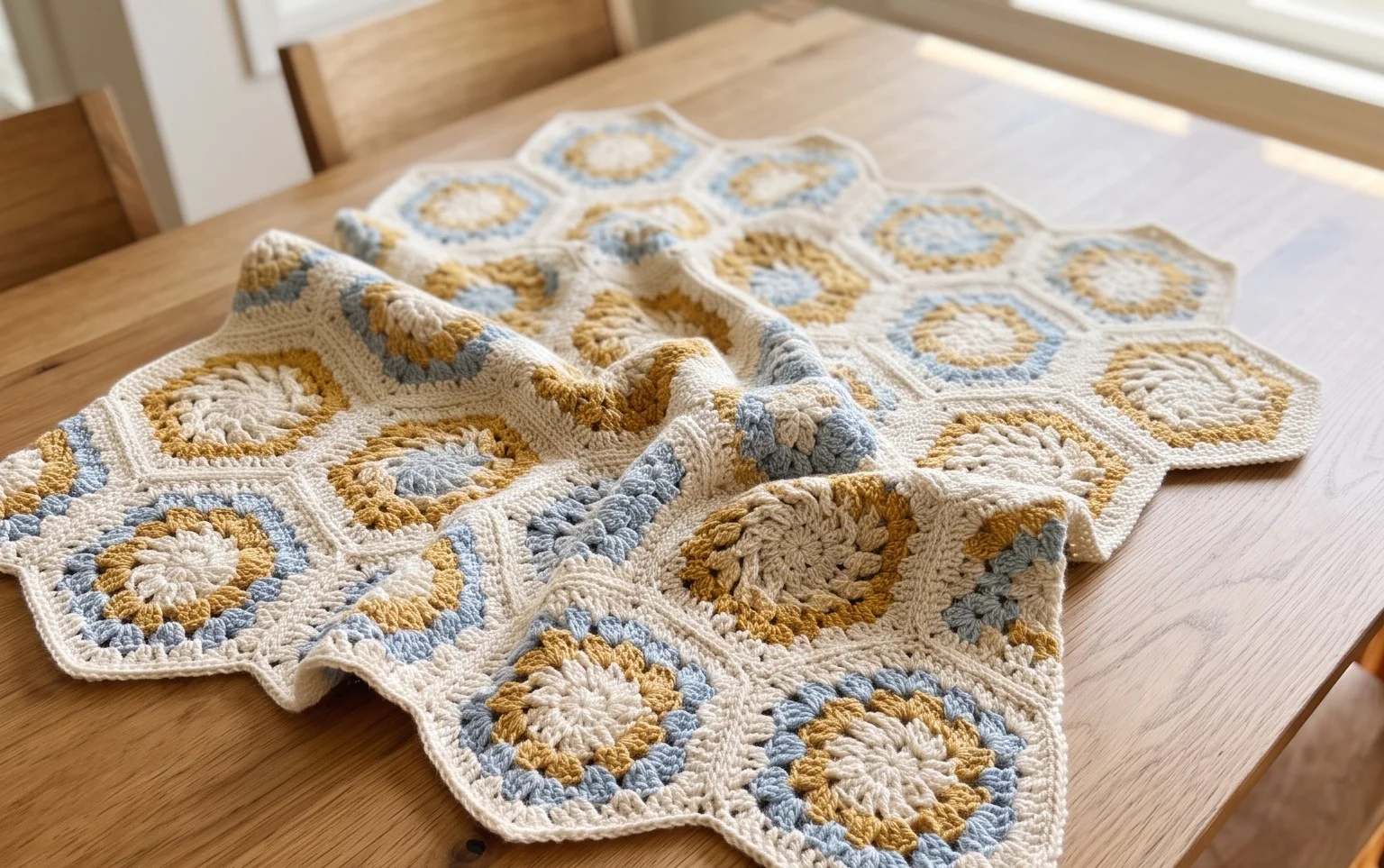 Granny Cable Hexagon Blanket: Free Beginner Pattern